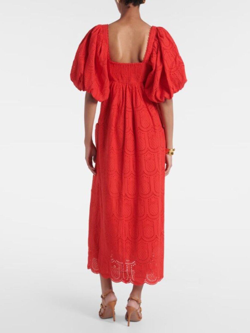 Amazing FARM Rio Red Pineapple Eyelet Maxi Dress in sz XS NWT - Picture 6 of 11